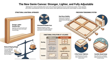 Infographic about the new Genie Canvas with features and benefits highlighted.